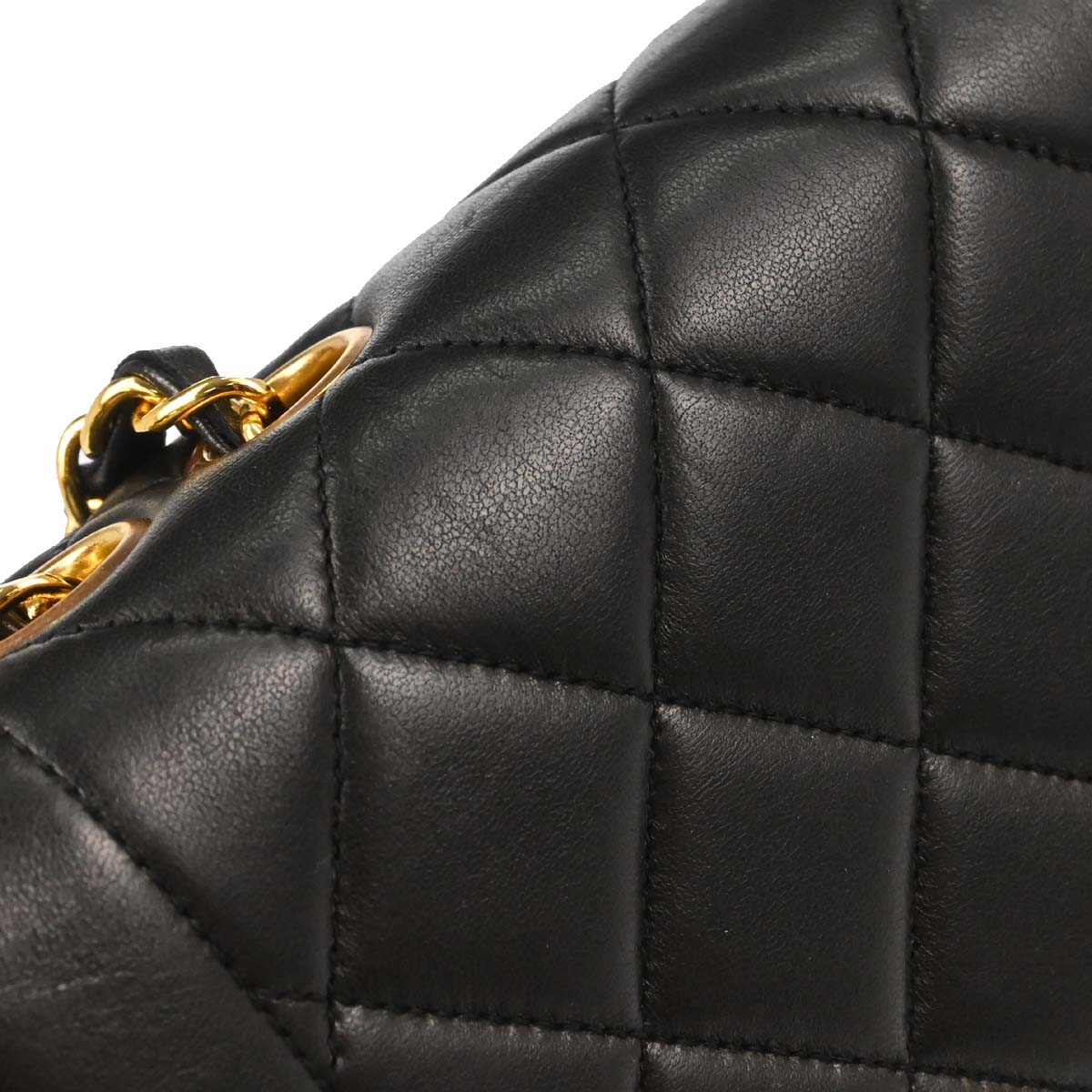 Chanel Black Lambskin Single Flap Shoulder Bag