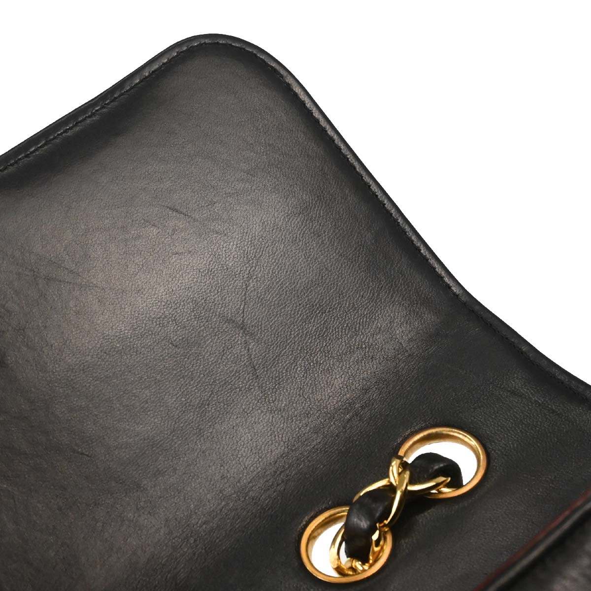 Chanel Black Lambskin Single Flap Shoulder Bag