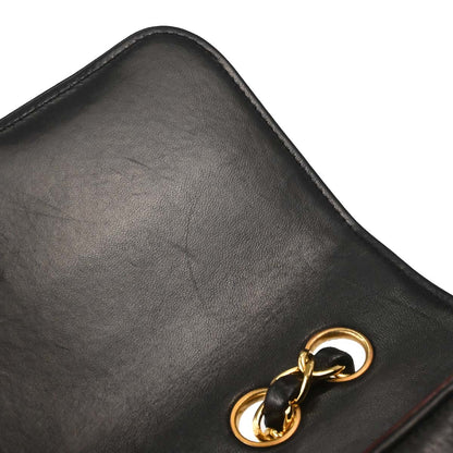 Chanel Black Lambskin Single Flap Shoulder Bag