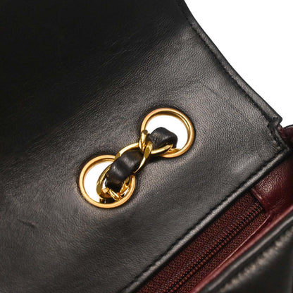 Chanel Black Lambskin Single Flap Shoulder Bag