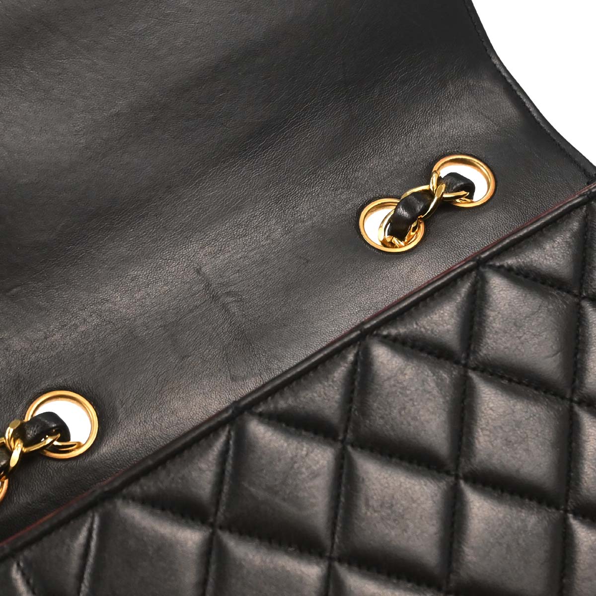 Chanel Black Lambskin Single Flap Shoulder Bag