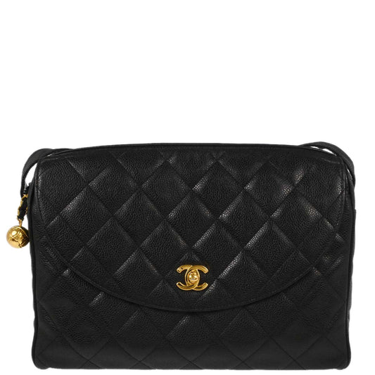 Chanel Black Caviar Skin Shoulder Bag