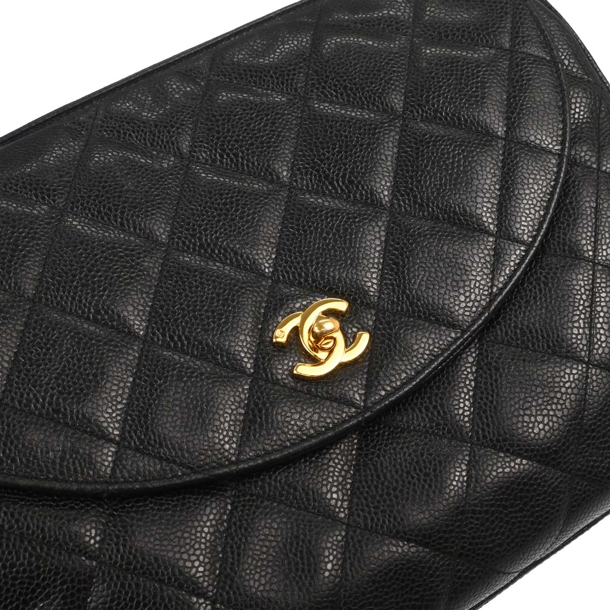 Chanel Black Caviar Skin Shoulder Bag