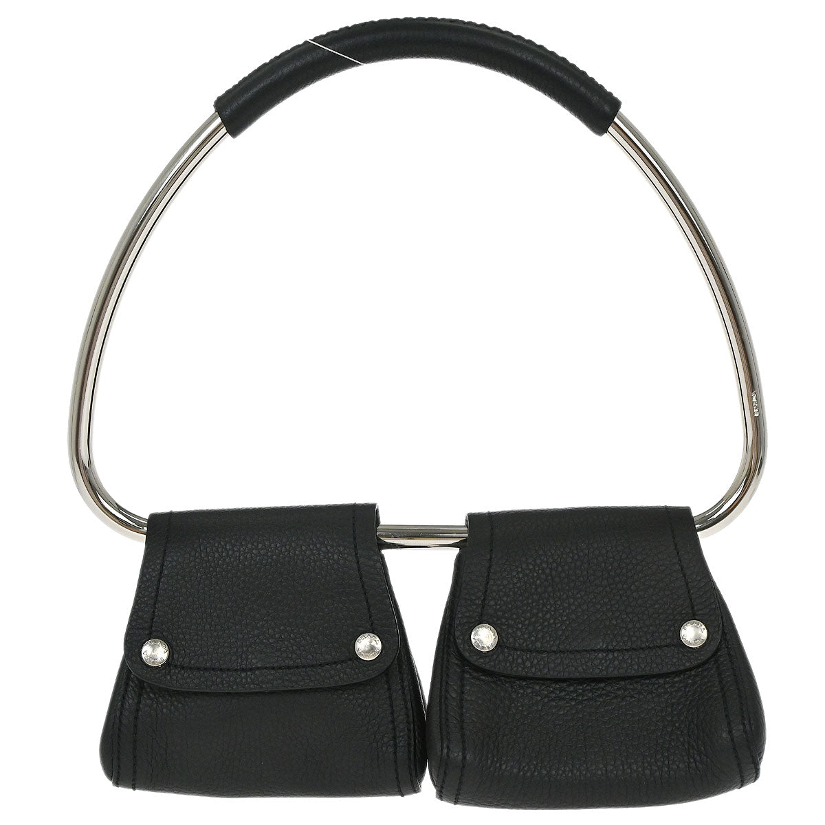 Prada 2003 Calfskin Silver Loop Top Handle Bag