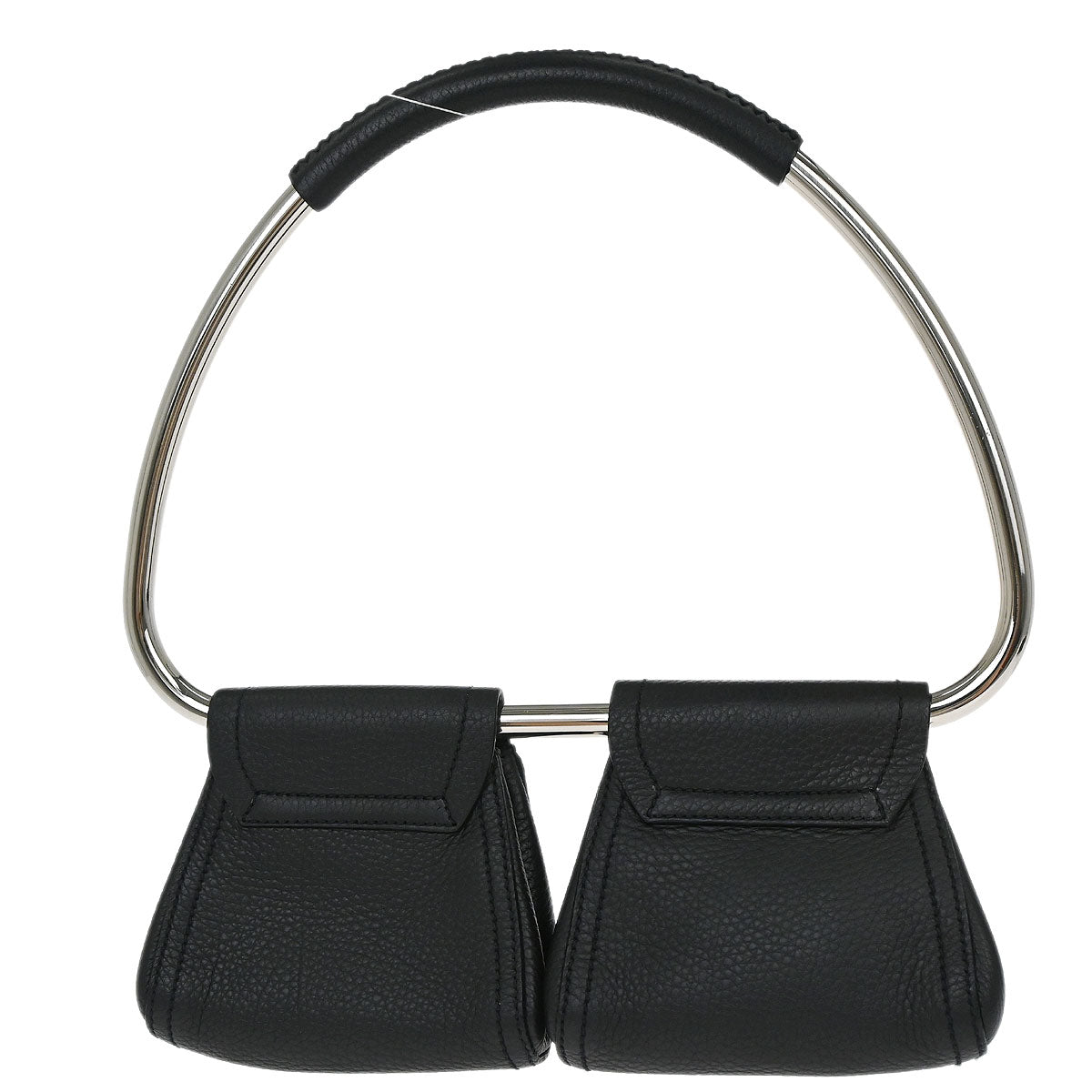 Prada 2003 Calfskin Silver Loop Top Handle Bag