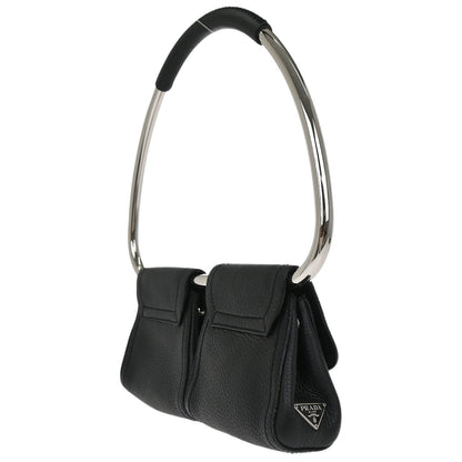 Prada 2003 Calfskin Silver Loop Top Handle Bag