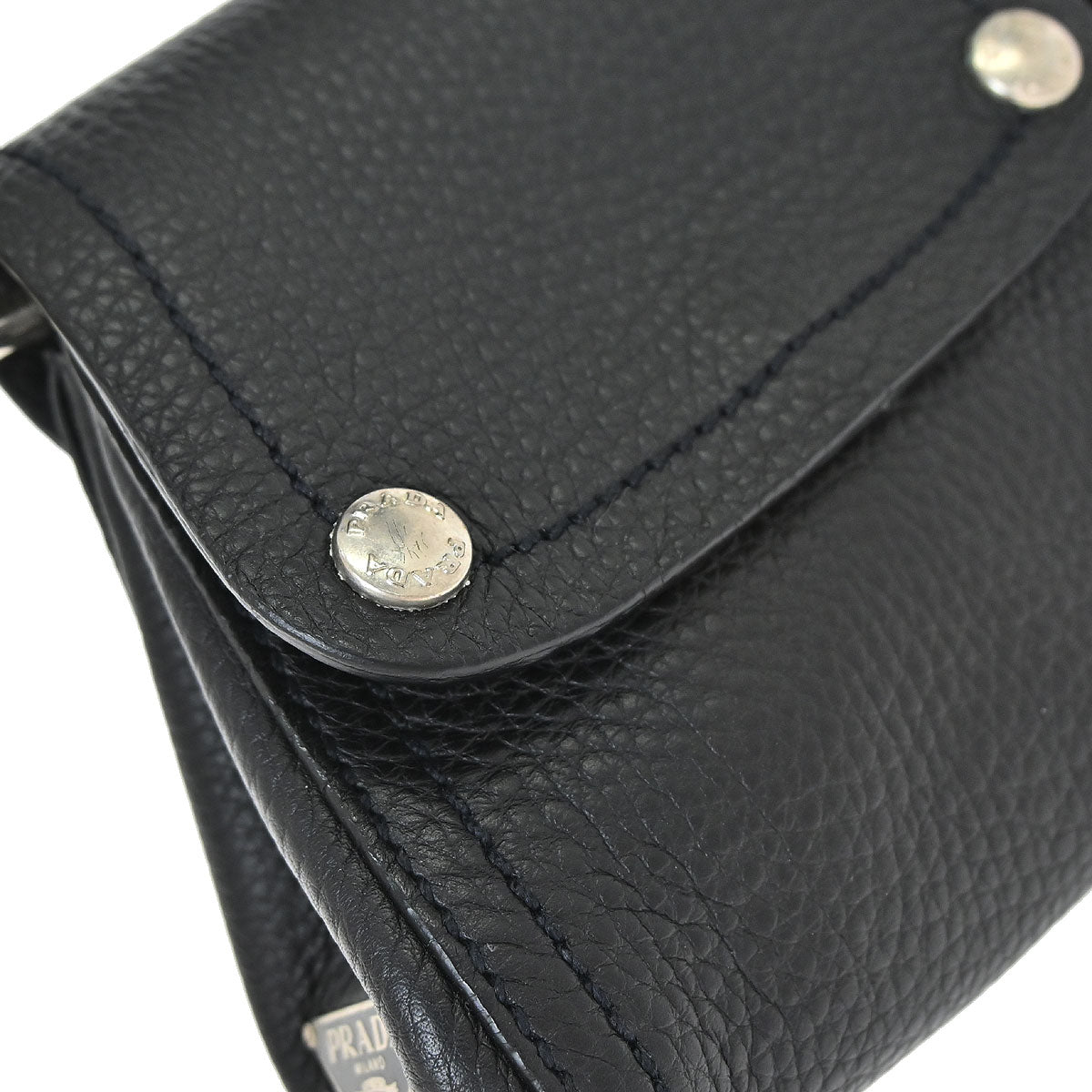 Prada 2003 Calfskin Silver Loop Top Handle Bag