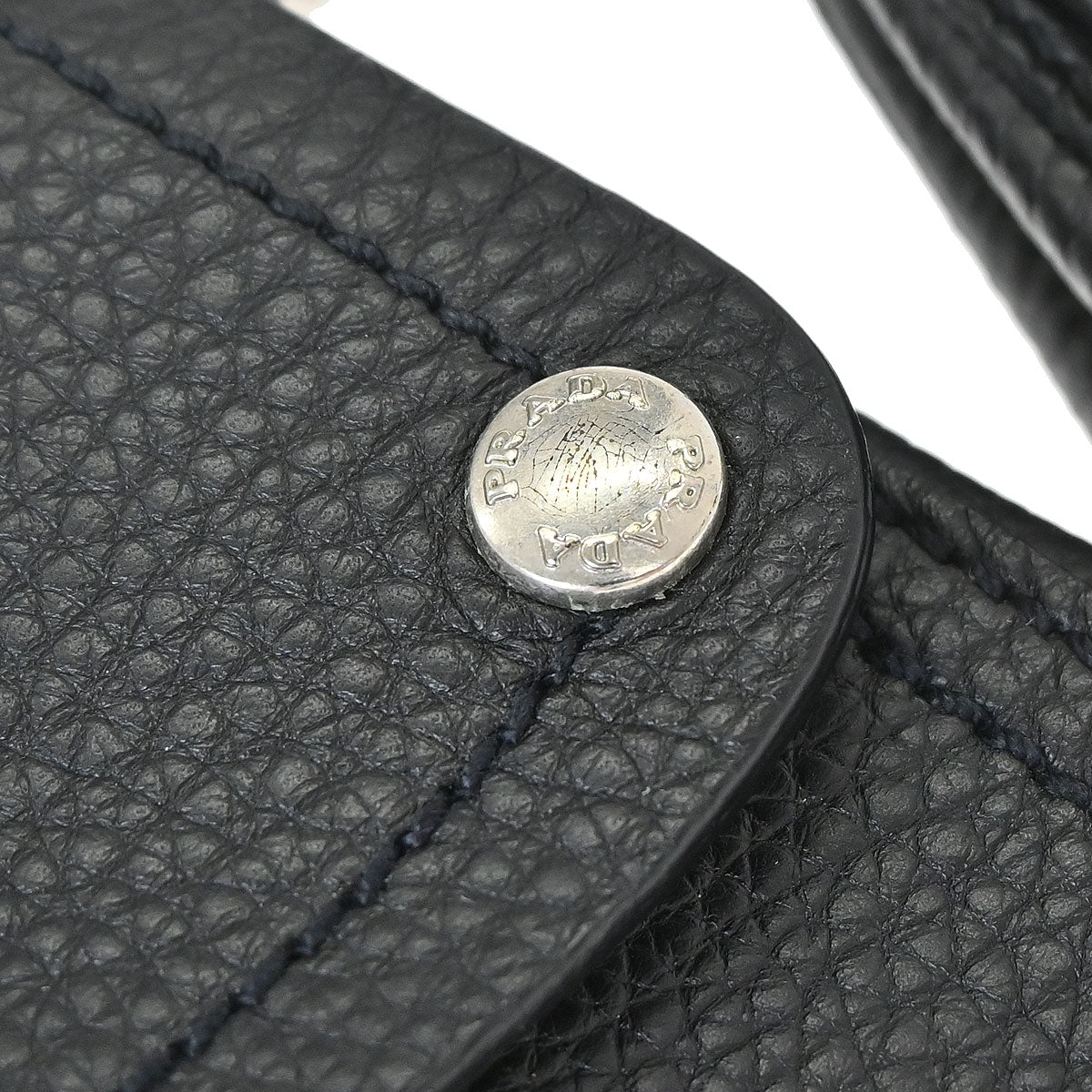 Prada 2003 Calfskin Silver Loop Top Handle Bag