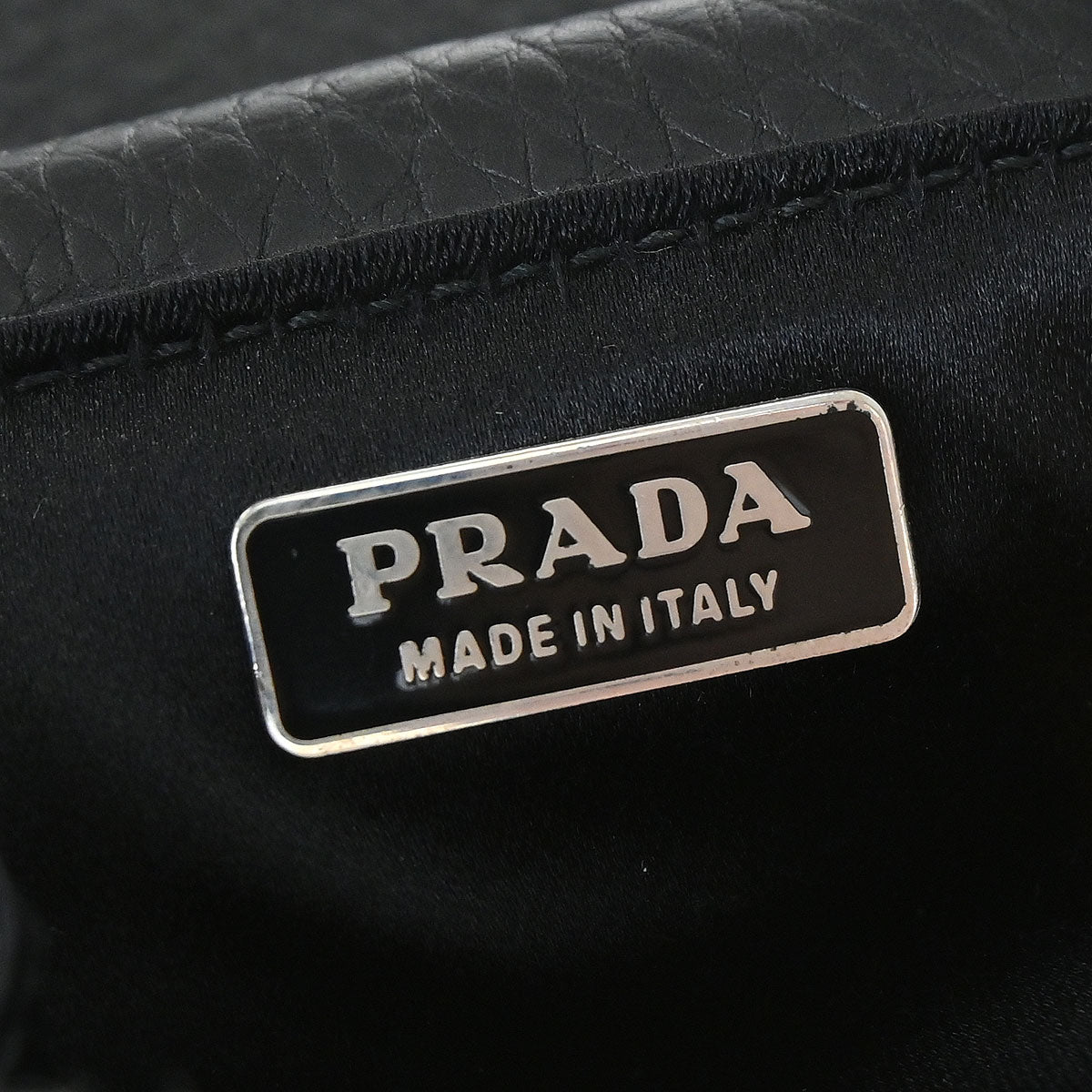 Prada 2003 Calfskin Silver Loop Top Handle Bag