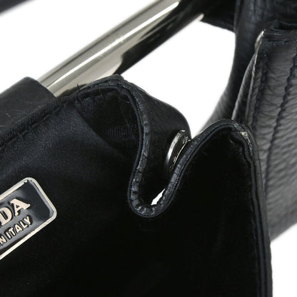 Prada 2003 Calfskin Silver Loop Top Handle Bag