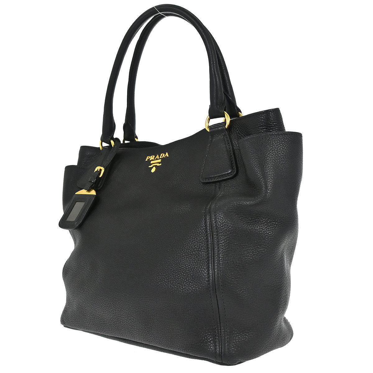 Prada Black Leather 2way Shoulder Tote Bag