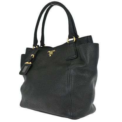 Prada Black Leather 2way Shoulder Tote Bag