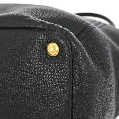 Prada Black Leather 2way Shoulder Tote Bag