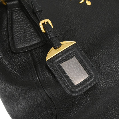 Prada Black Leather 2way Shoulder Tote Bag