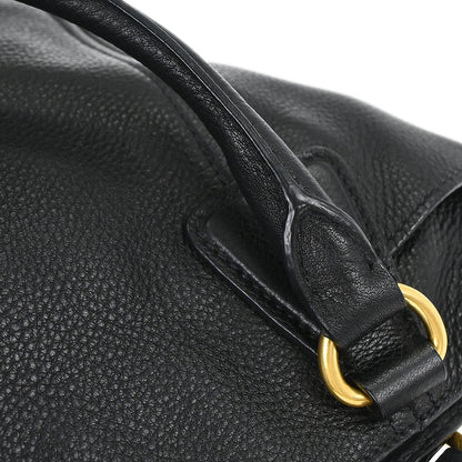 Prada Black Leather 2way Shoulder Tote Bag