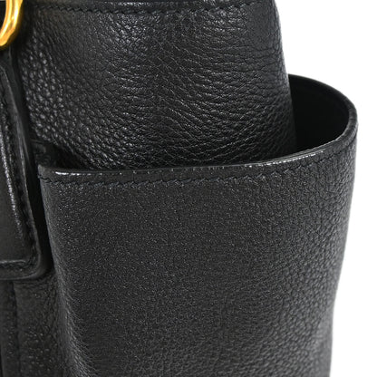 Prada Black Leather 2way Shoulder Tote Bag