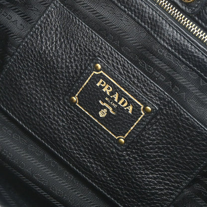 Prada Black Leather 2way Shoulder Tote Bag