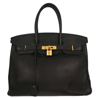 Hermes Black Taurillon Clemence Birkin 35 Handbag