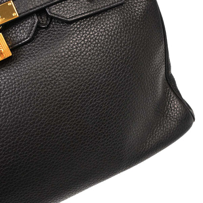 Hermes Black Taurillon Clemence Birkin 35 Handbag