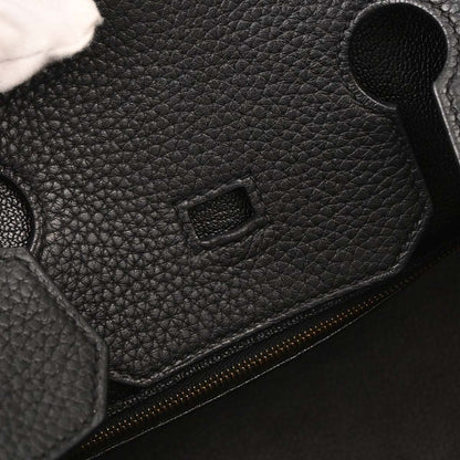 Hermes Black Taurillon Clemence Birkin 35 Handbag
