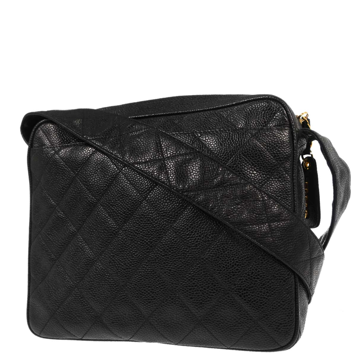 Chanel Black Caviar Skin Camera Bag Small
