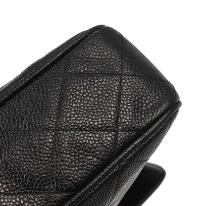 Chanel Black Caviar Skin Camera Bag Small