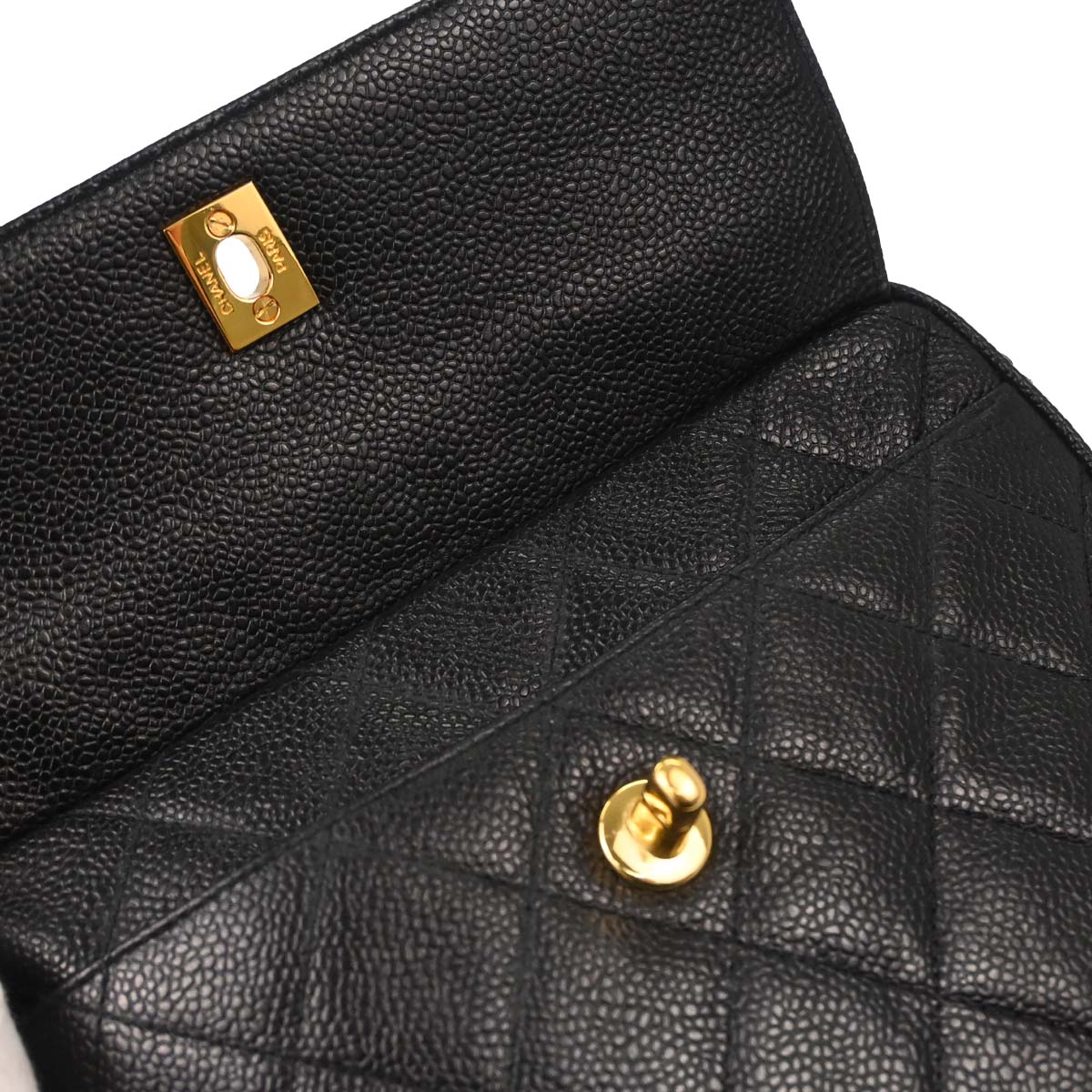 Chanel Black Caviar Skin Camera Bag Small