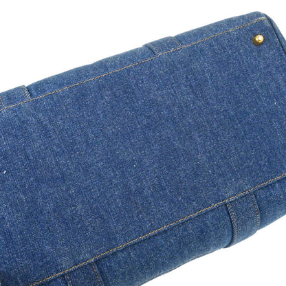 Chanel Blue Denim Duffle Handbag