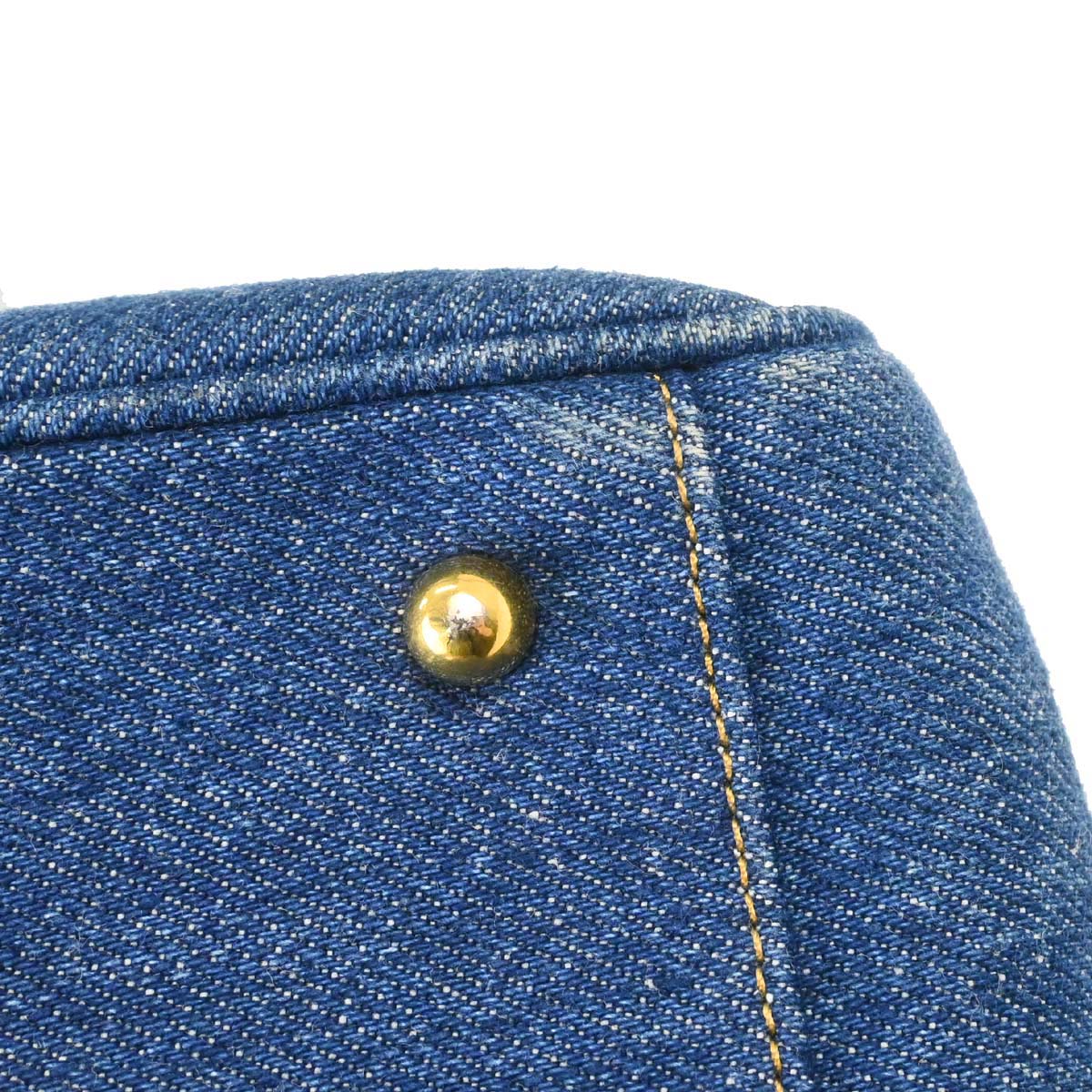 Chanel Blue Denim Duffle Handbag