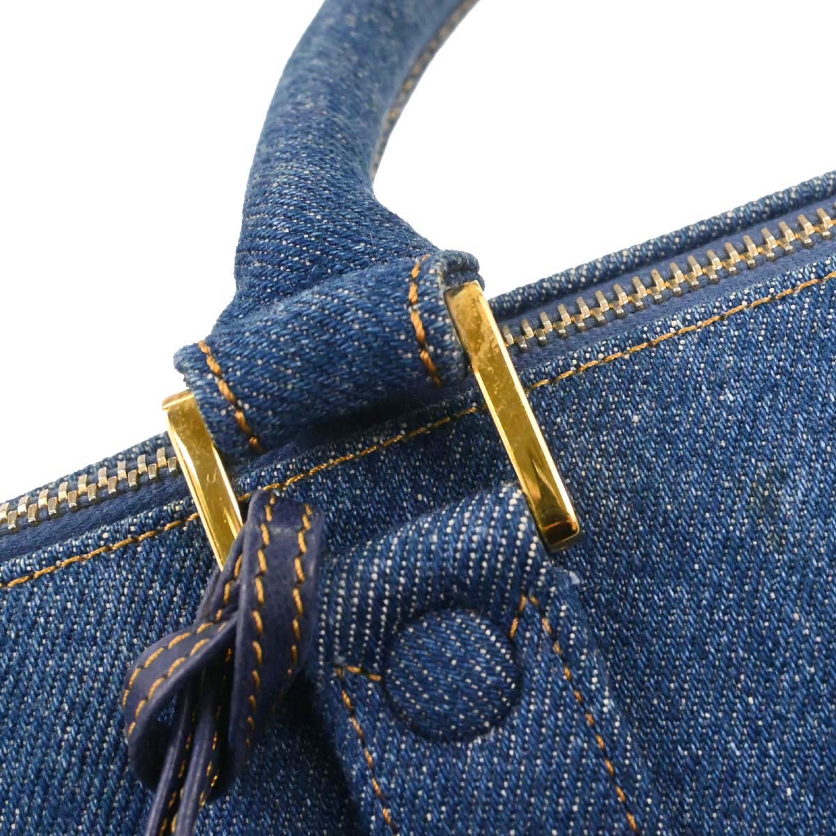 Chanel Blue Denim Duffle Handbag