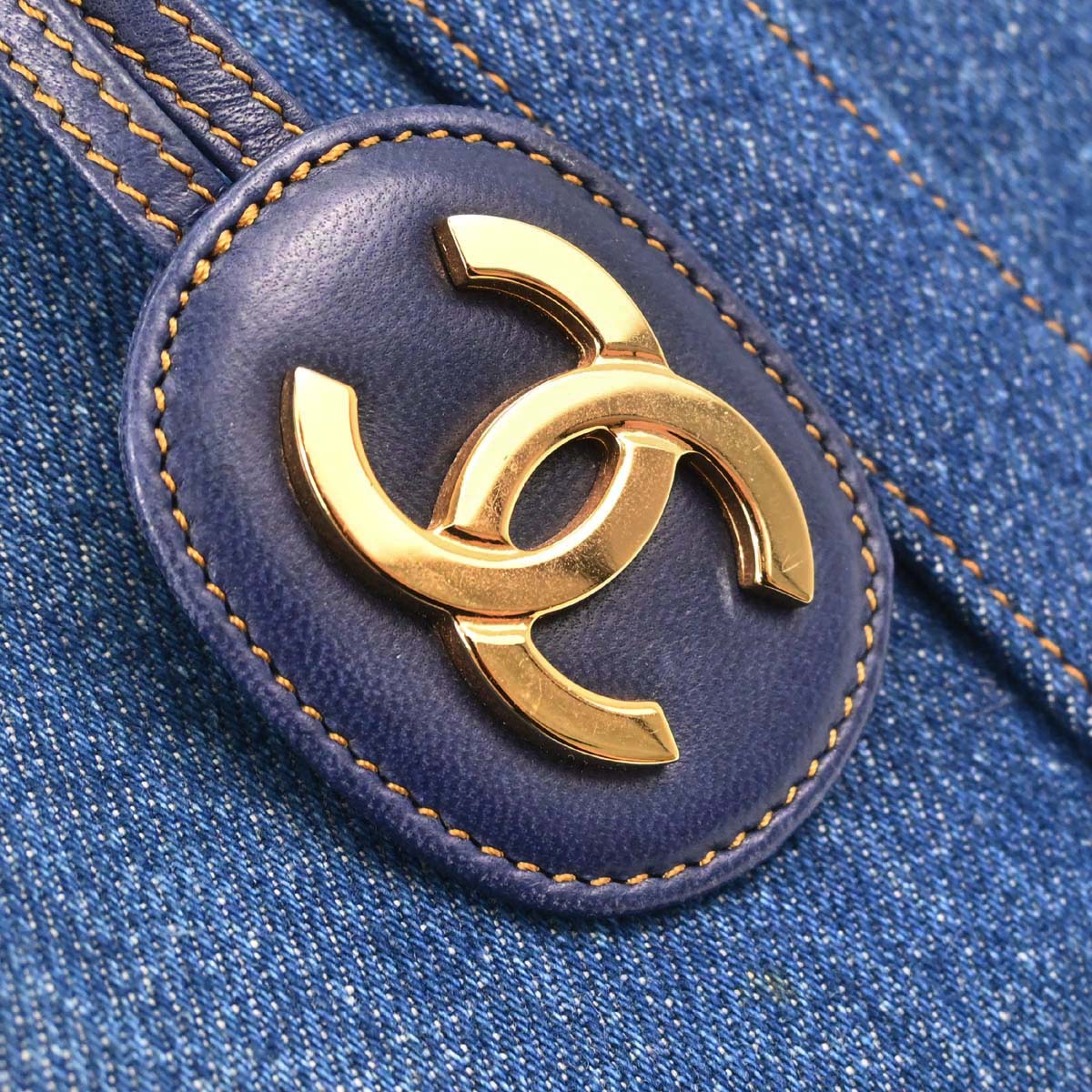 Chanel Blue Denim Duffle Handbag
