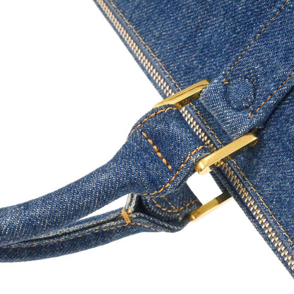 Chanel Blue Denim Duffle Handbag