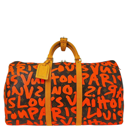Louis Vuitton Orange Monogram Graffiti Keepall 50 Duffle Bag M93699