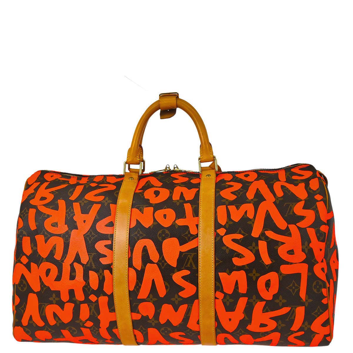 Louis Vuitton Orange Monogram Graffiti Keepall 50 Duffle Bag M93699