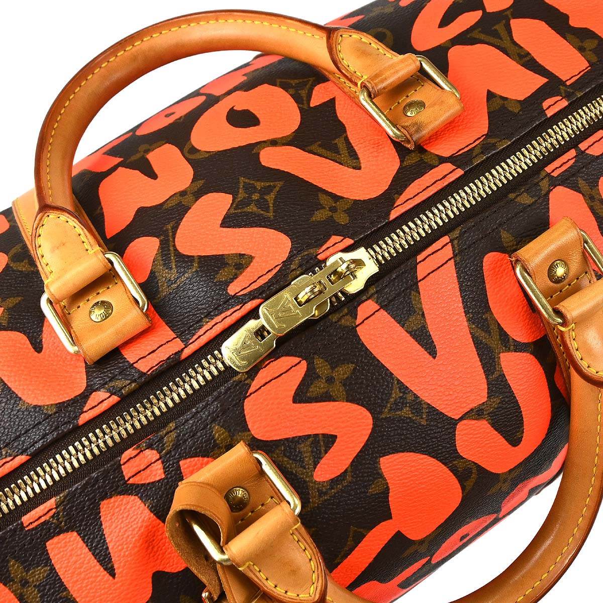 Louis Vuitton Orange Monogram Graffiti Keepall 50 Duffle Bag M93699