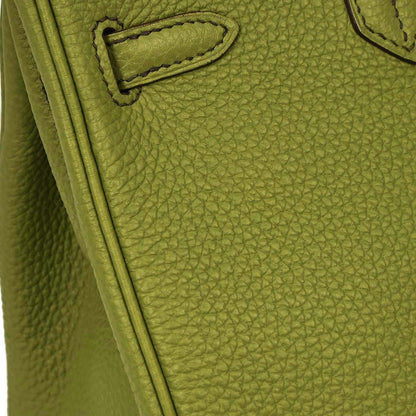 Hermes Anis Green Togo Birkin 25 Handbag