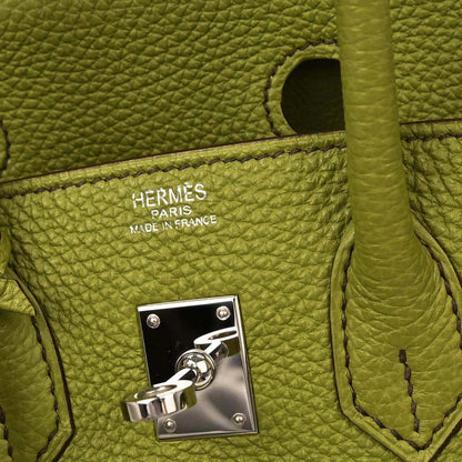 Hermes Anis Green Togo Birkin 25 Handbag