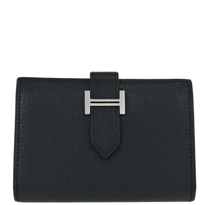 Hermes Black Epsom Bearn Cardholder