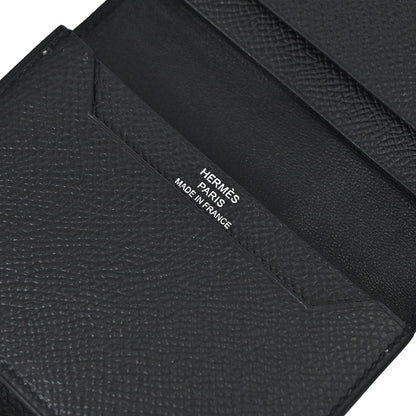 Hermes Black Epsom Bearn Cardholder