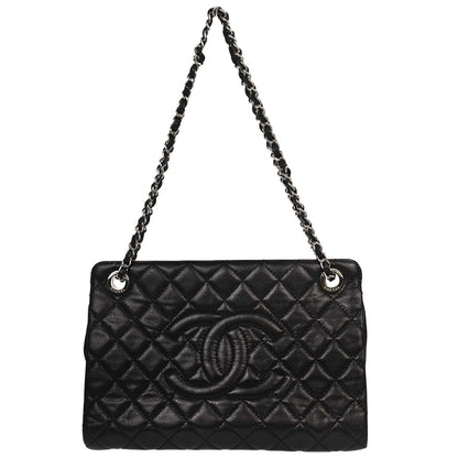 Chanel Black Caviar Skin Chain Tote Bag