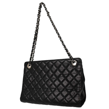 Chanel Black Caviar Skin Chain Tote Bag
