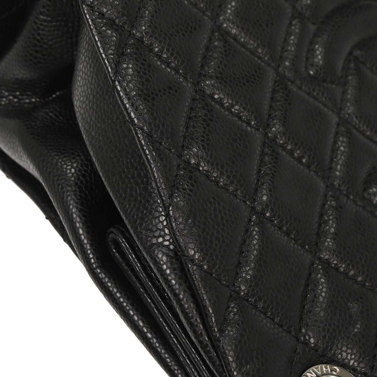 Chanel Black Caviar Skin Chain Tote Bag
