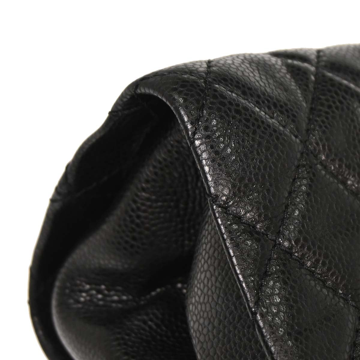 Chanel Black Caviar Skin Chain Tote Bag