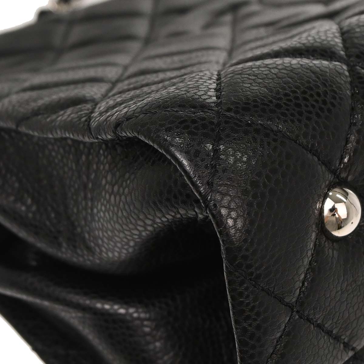 Chanel Black Caviar Skin Chain Tote Bag