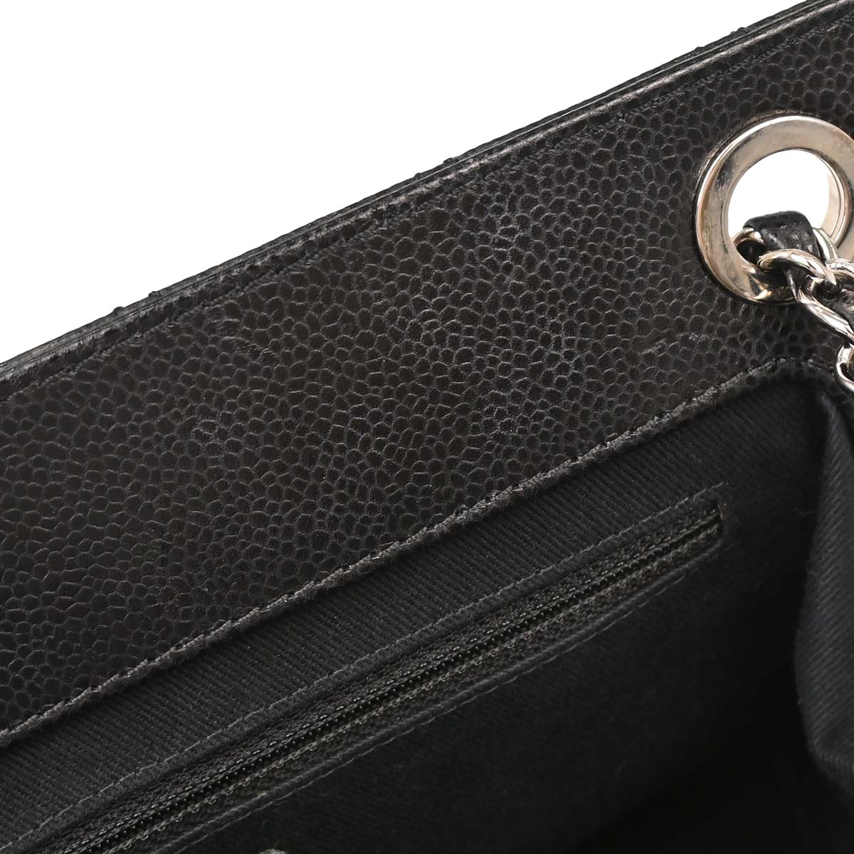 Chanel Black Caviar Skin Chain Tote Bag