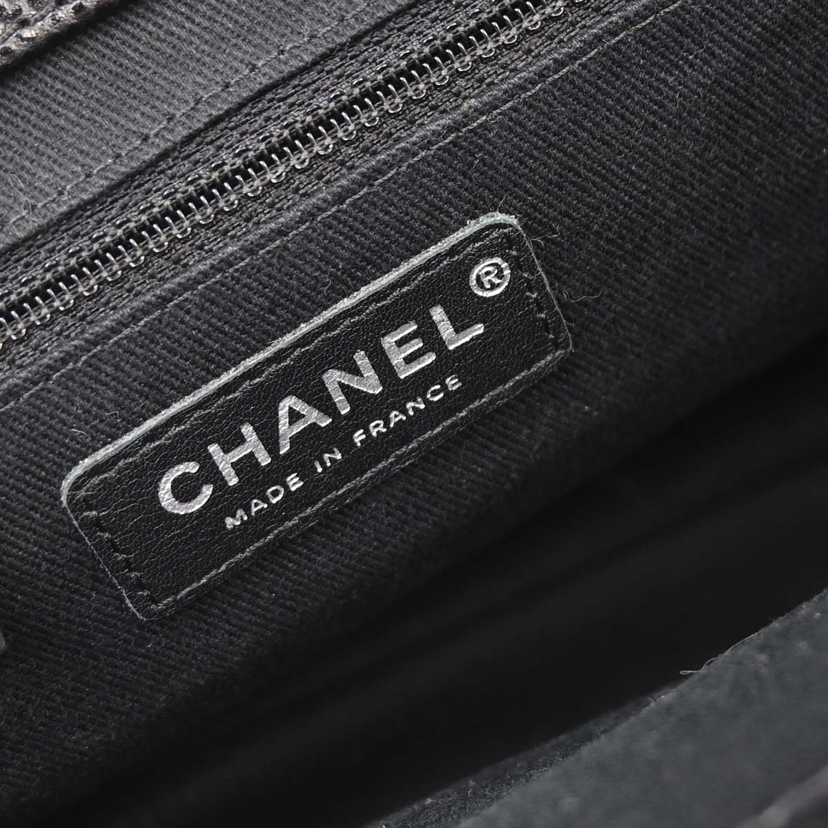 Chanel Black Caviar Skin Chain Tote Bag