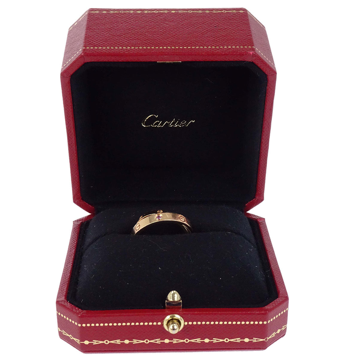 Cartier Be Love Ring Au750 Pink Sapphire Diamond #54 AKT979 Jewelry