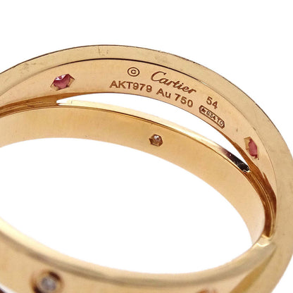 Cartier Be Love Ring Au750 Pink Sapphire Diamond #54 AKT979 Jewelry