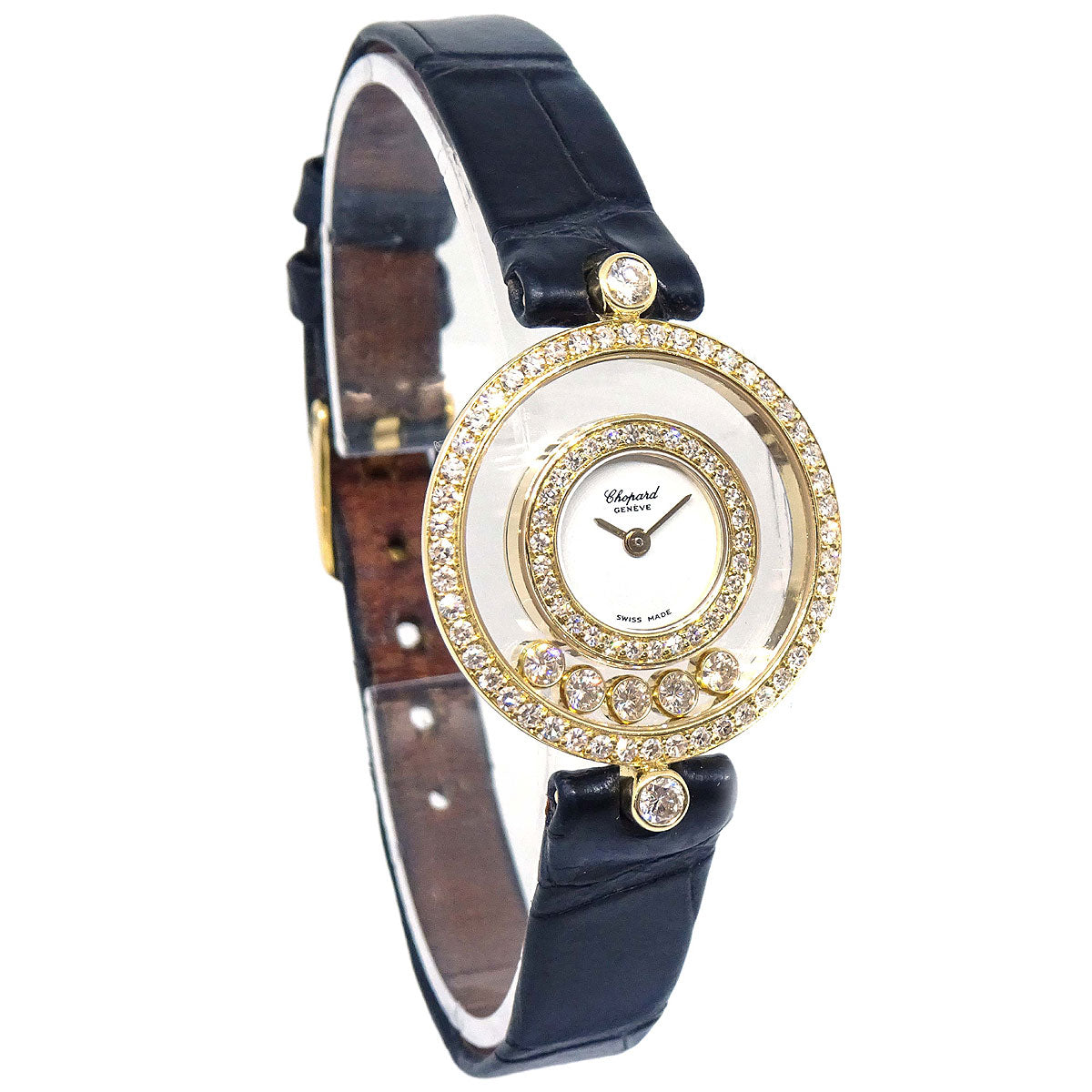 Chopard Happy Diamonds Ref.20/3957 Quartz Watch 18KYG Diamond Crocodile
