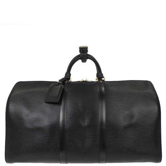 Louis Vuitton Black Epi Keepall 50 Travel Handbag M42962